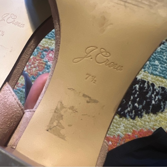 J. Crew Wide Strap Penny Sandals In Suede Frosted Taupe Size 7.5 - Picture 3 of 5